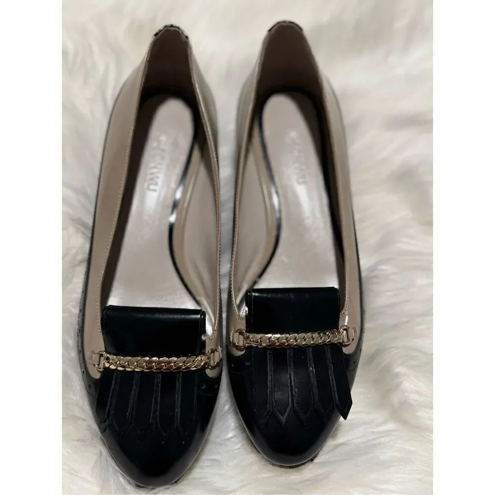 Jason Wu stacked Kiltie Oxford leather loafers two tone 37.5